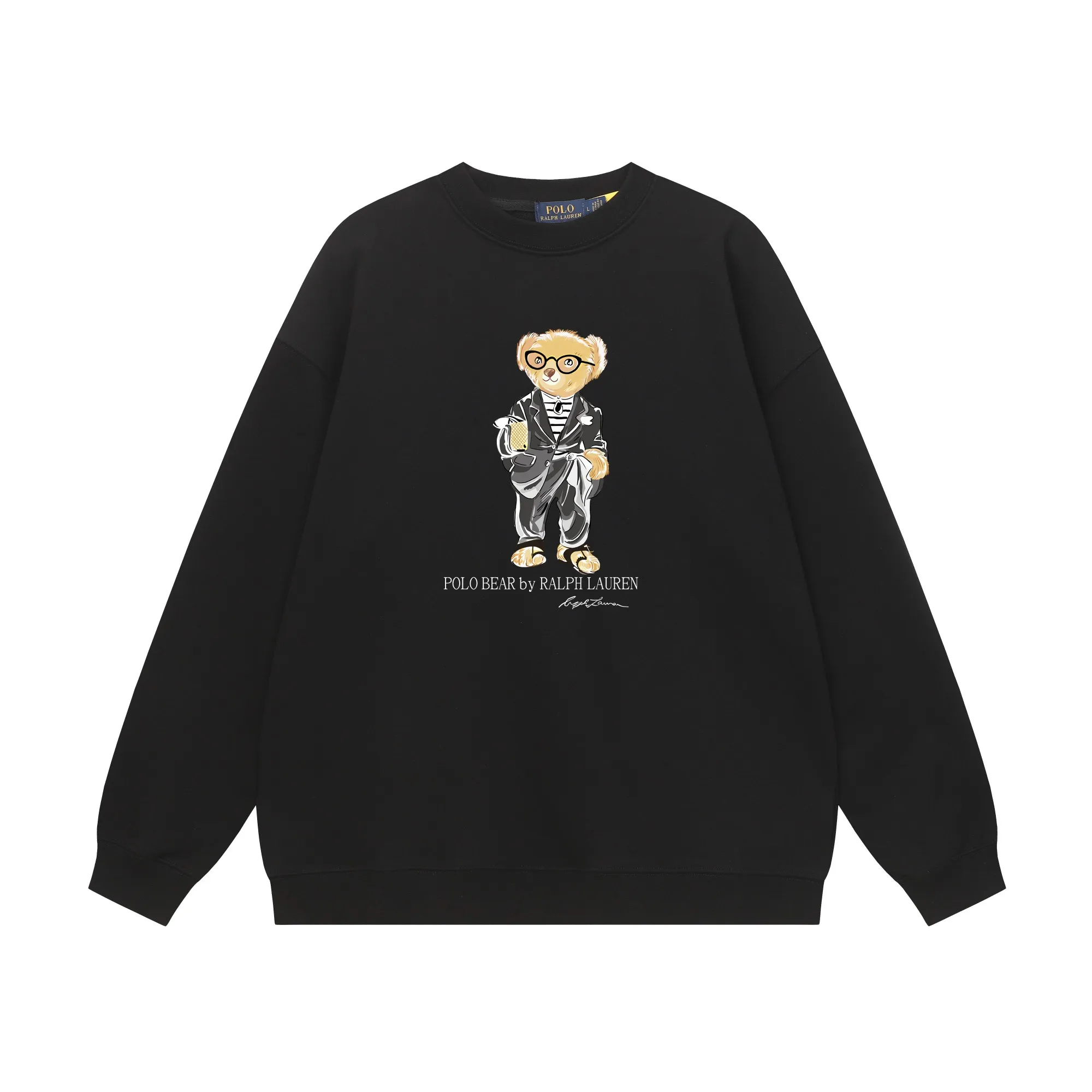 P200 Long-term stock] RalphLauren/Ralph Lauren 2025 autumn and winter new bear letter print 420g heavy large terry sweatshirt Ralph Lauren's age-reducing item, the coat fabric is made of 85% cotton ➕15% polyester, which not only retains the softness, comfort and breathability of cotton, but also adds the wear resistance and wrinkle resistance of polyester fiber, making the clothes more durable and easy to care for. Even in slightly cooler weather, you won't feel stuffy when wearing it. This kind of fabric has a natural crisp feel and is not easy to pill or deform. The bear on the chest is printed with English letters. It is full of color, full of three-dimensionality, and lifelike, adding a bit of liveliness and interest to the whole sweatshirt. There is no pressure to dress, regardless of age or gender. Complete accessories! Color: black, white, navy blue, light floral gray Size: M-L-XL-XXL